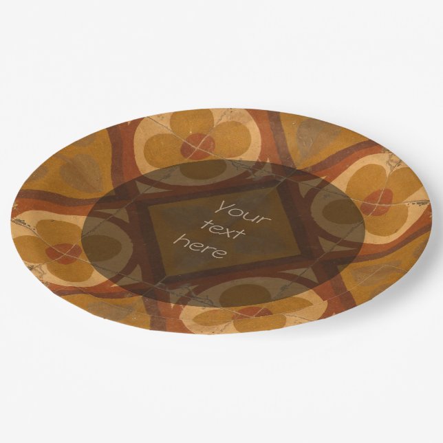 Traditionelle Keramik-Mittelmeerfliese irgendein Pappteller (Schrägansicht)