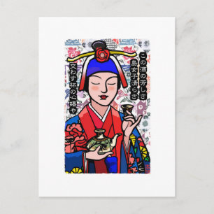Traditionelle Kimono Okinawa Digitale Kunst Japan Postkarte