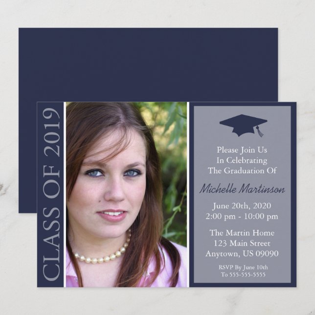 Traditionelle Klasse des Abschlusses 2019 (Mittern Einladung (Vorne/Hinten)