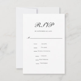 Traditionelle klassische feierliche Hochzeit RSVP Karte