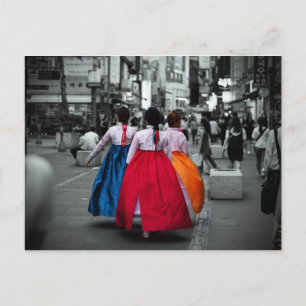 traditionelle koreanische Mädchenfotografie Postkarte