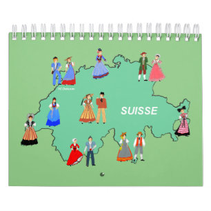 Traditionelle Kostüme der Schweiz Kalender