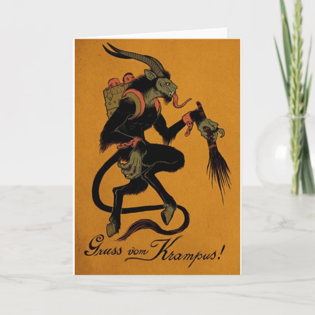 Traditionelle Krampuskarte Feiertagskarte (Vorderseite)