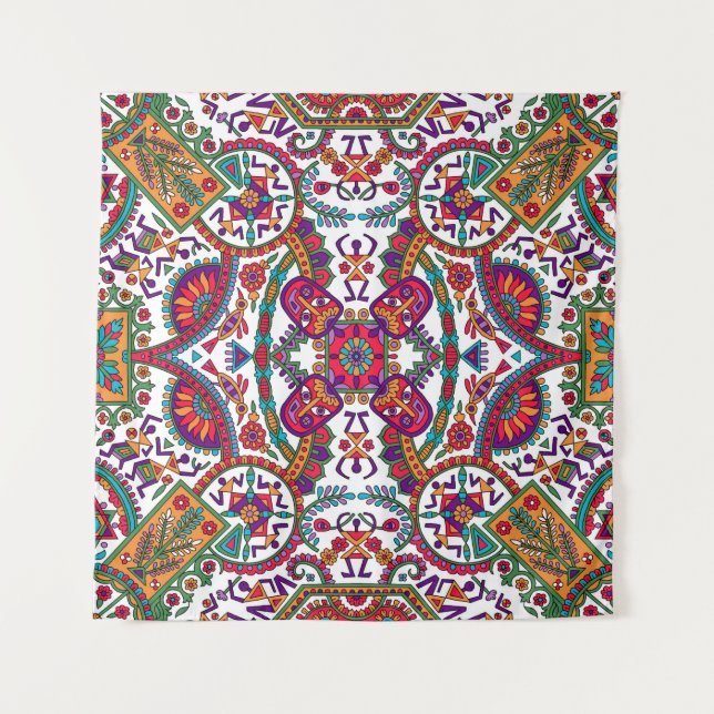 Traditionelle Kunst der Folk, ethnisch, Hintergrun Wandteppich (Vorderseite)