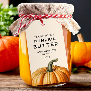 Traditionelle Kürbisbutter-Lebensmittelglas-Etiket Geschenkanhänger