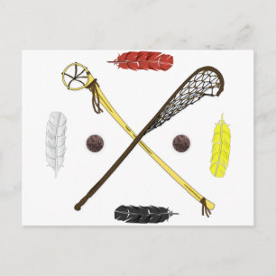 Traditionelle Lacrosse Sticks Postkarte