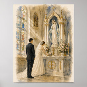 Traditionelle lateinische Messe Erste Messe Wasser Poster