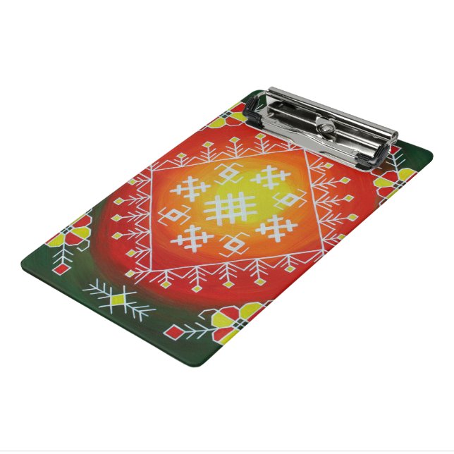 Traditionelle lettische Volkskunst mit Symbolmaler Mini Klemmbrett (Gewinkelt3)