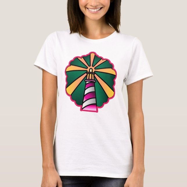 Traditionelle Leuchtturm-Illustration T-Shirt (Vorderseite)