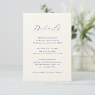 Traditionelle Lilac Elegant Wedding Begleitkarte