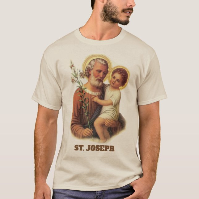 Traditionelle Lilien St- Josephkinderjesuss T-Shirt (Vorderseite)