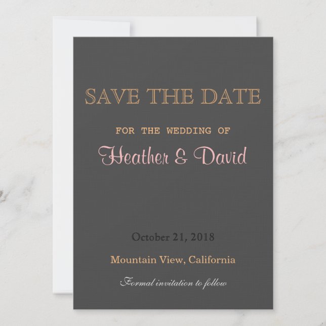 Traditionelle Linen Save the Date zum Hochzeitsemp (Vorderseite)