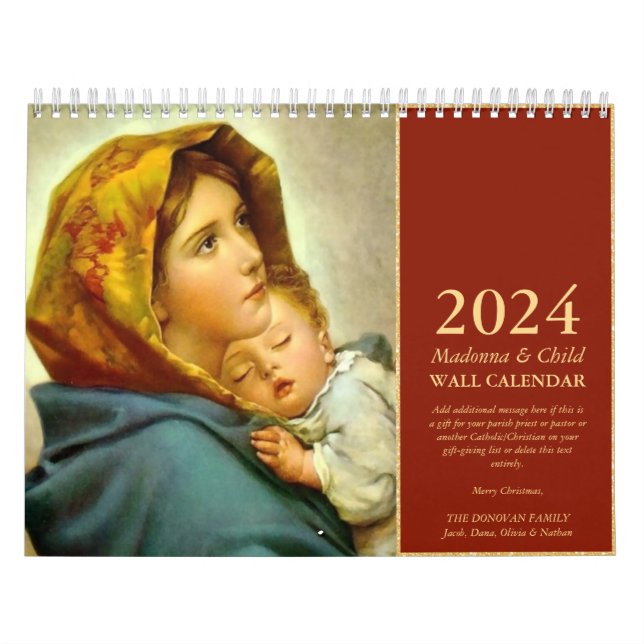 Traditionelle Madonna und Kind Weihnachtsgeschenke Kalender (Titelbild)