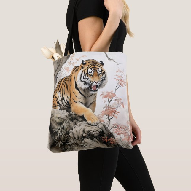 Traditionelle Malerei asiatischer Tiger (Von Nahem)