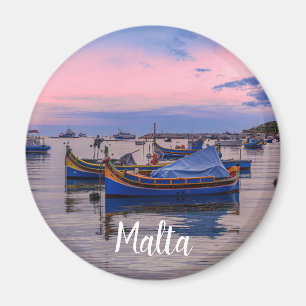 Traditionelle maltesische Boote in Marsaxlokk Magnet