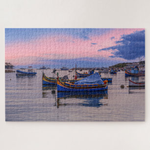 Traditionelle maltesische Boote in Marsaxlokk Puzzle