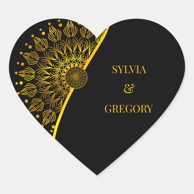 Traditionelle mandala klassische elegante Luxushoc Herz-Aufkleber (Vorderseite)