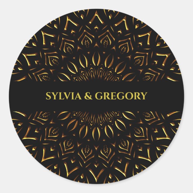 Traditionelle mandala klassische elegante Luxushoc Runder Aufkleber (Vorderseite)