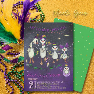 Traditionelle Mardi-Gras-Symbolik mit einer Gans Einladung