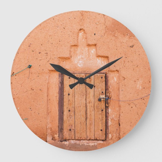 Traditionelle marokkanische Holzfenster Große Wanduhr (Vorderseite)