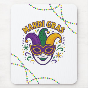Traditionelle Maske in Mardi-Gras-Farben Mousepad