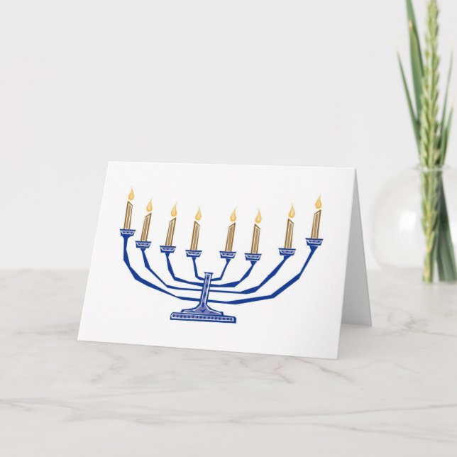 Traditionelle Menorah Feiertagskarte (Vorderseite)