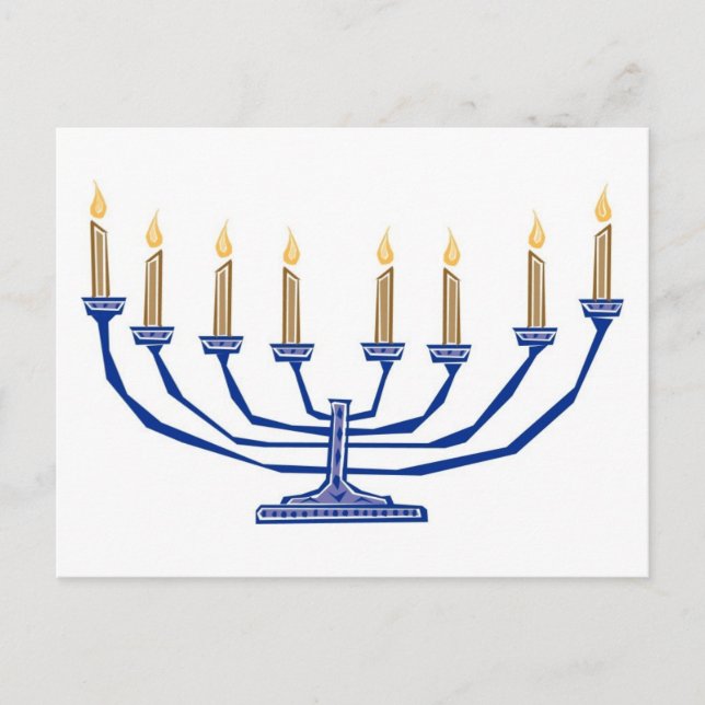 Traditionelle Menorah Postkarte (Vorderseite)