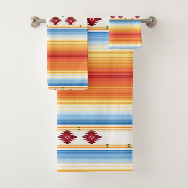 Traditionelle Mexikaner Serape Decke Badhandtuch Set (Insitu)