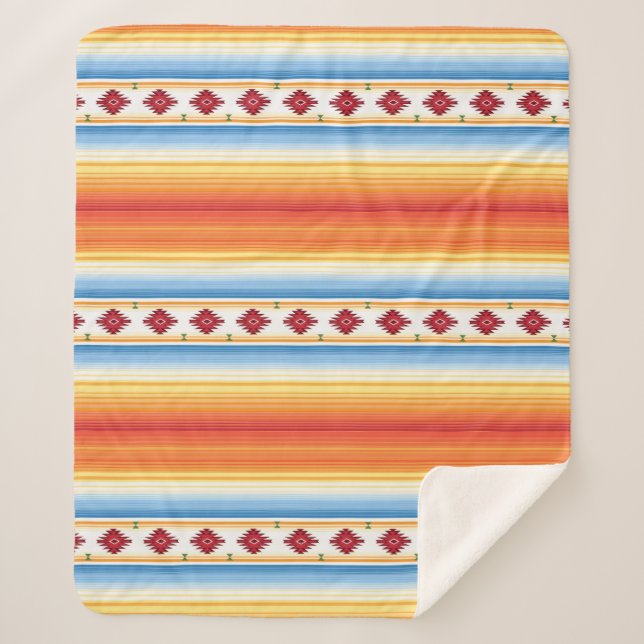 Traditionelle Mexikaner Serape Decke Sherpadecke (Vorderseite)
