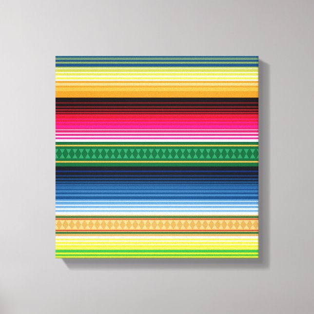 Traditionelle mexikanische Blanketserape Leinwanddruck (Vorderseite)