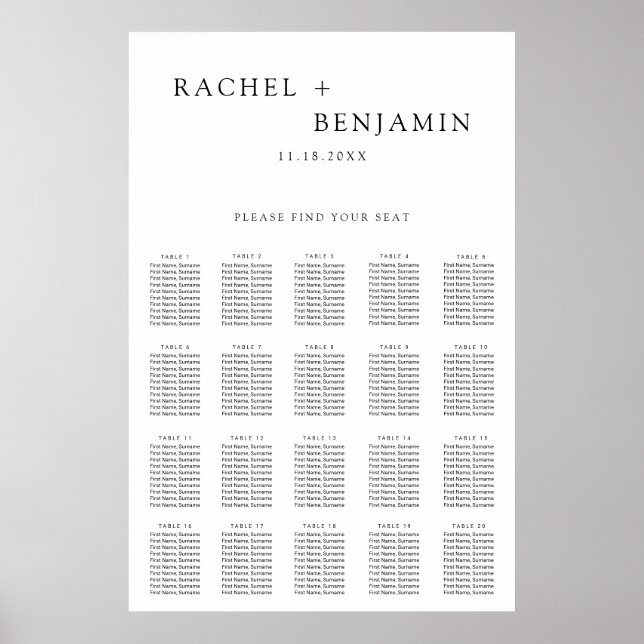 Traditionelle Minimalistische einfache Hochzeit Sc Poster (Vorne)