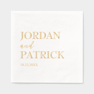 Traditionelle Minimalistische Hochzeit des Individ Servietten Mit Folie