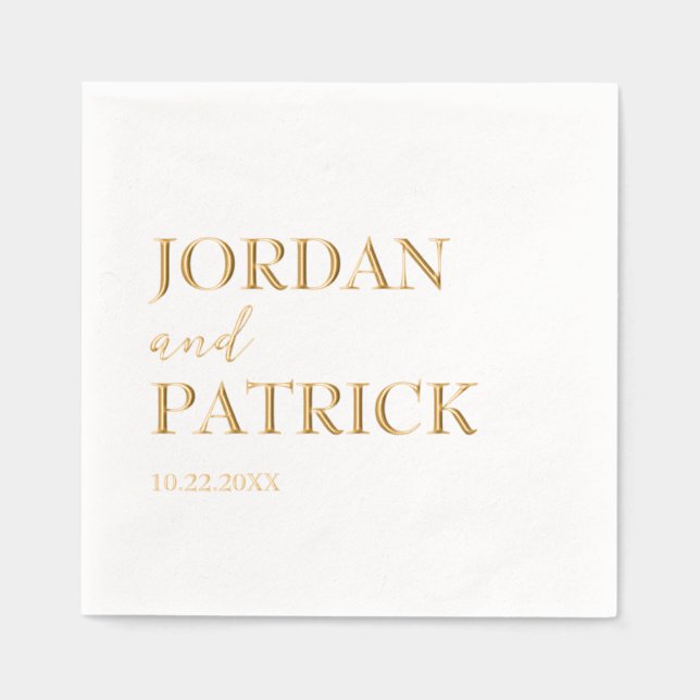 Traditionelle Minimalistische Hochzeit des Individ Servietten Mit Folie (Vorderseite)