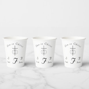 Traditionelle Mit Monogramm katholische Hochzeit Pappbecher