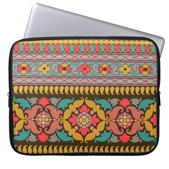 Traditionelle Moghul Border Designart, ethnisch, Laptopschutzhülle (Vorderseite)