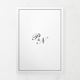 Traditionelle Mongram-feierliche Hochzeit Dreifach Gefaltete Einladung