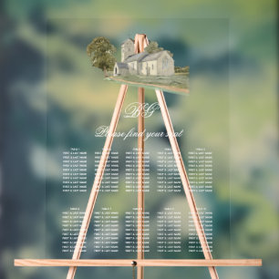 Traditionelle Mongram Hochzeitstabelle Acrylschild