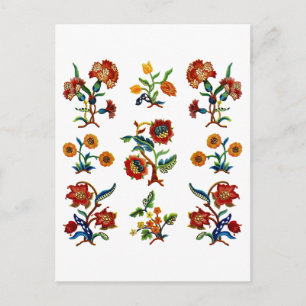 Traditionelle Monmouth-Jacobean-Stickerei Postkarte