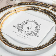 Traditionelle Monogram Wappen Floral Elegant Weddi