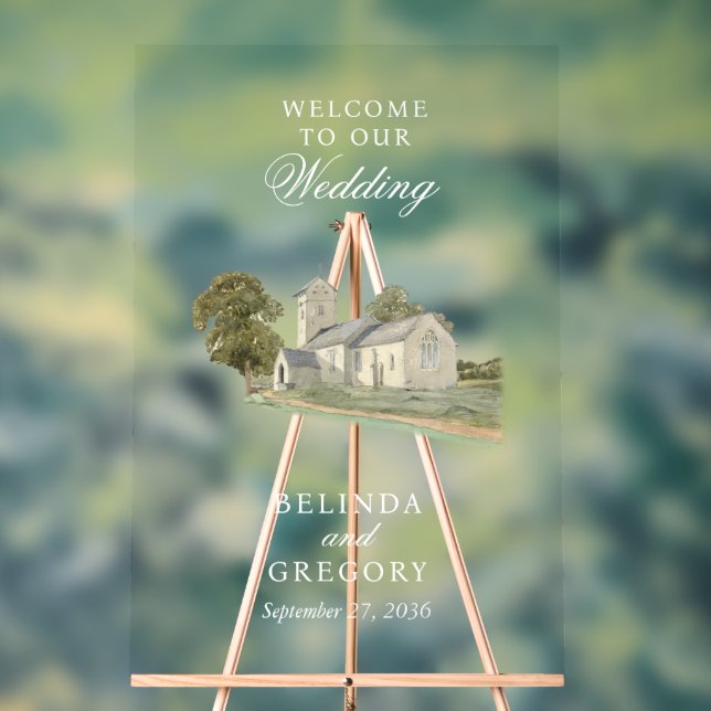 Traditionelle Monogramm-Hochzeit der Wasserfarbenk Acrylschild (Neutral)