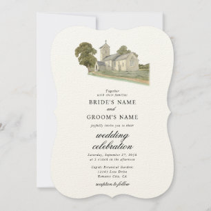Traditionelle Monogramm-Hochzeit der Wasserfarbenk Einladung