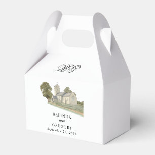 Traditionelle Monogramm-Hochzeit der Wasserfarbenk Geschenkschachtel