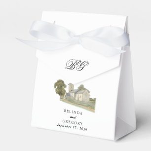 Traditionelle Monogramm-Hochzeit der Wasserfarbenk Geschenkschachtel