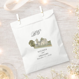 Traditionelle Monogramm-Hochzeit der Wasserfarbenk Geschenktütchen
