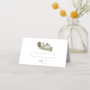 Traditionelle Monogramm-Hochzeit der Wasserfarbenk Platzkarte