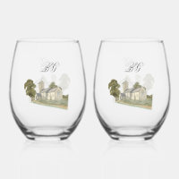 Traditionelle Monogramm-Hochzeit der Wasserfarbenk
