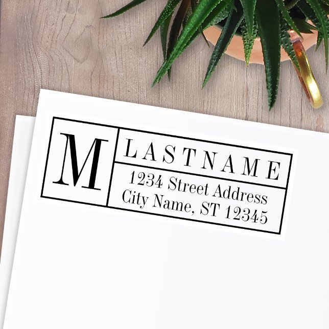Traditionelle Monogramm und Rücksendeadresse Permastempel (Von Creator hochgeladen)