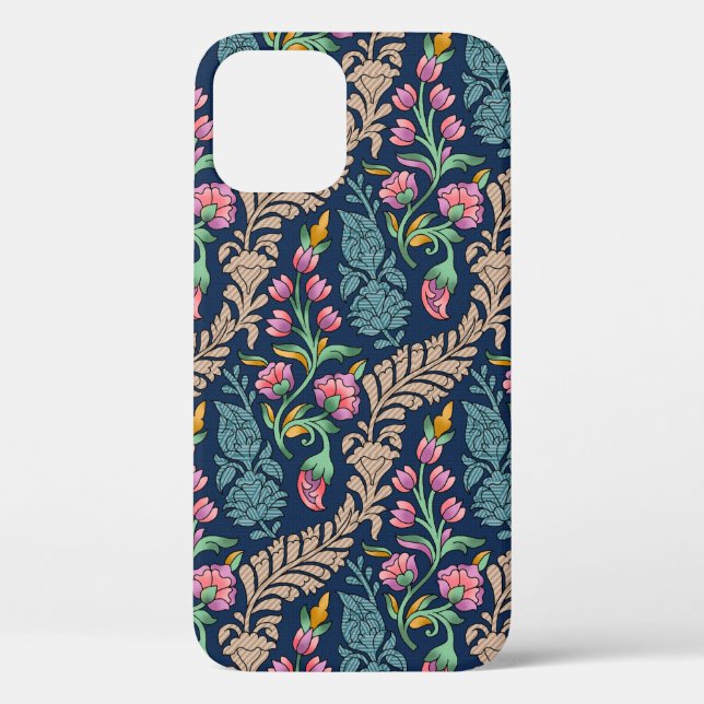 Traditionelle Mughal Allover Designart, Muster, Fl Case-Mate iPhone Hülle (Rückseite)