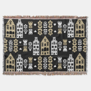 Traditionelle niederländische Folk Art Print Decke