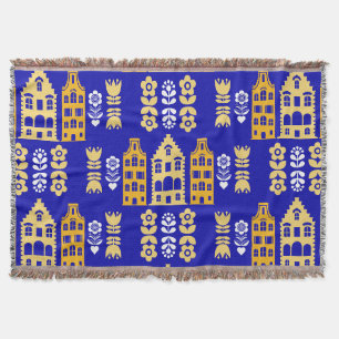 Traditionelle niederländische Folk Art Print Decke